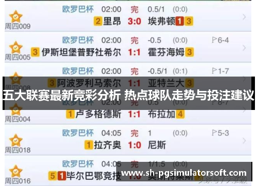 五大联赛最新竞彩分析 热点球队走势与投注建议